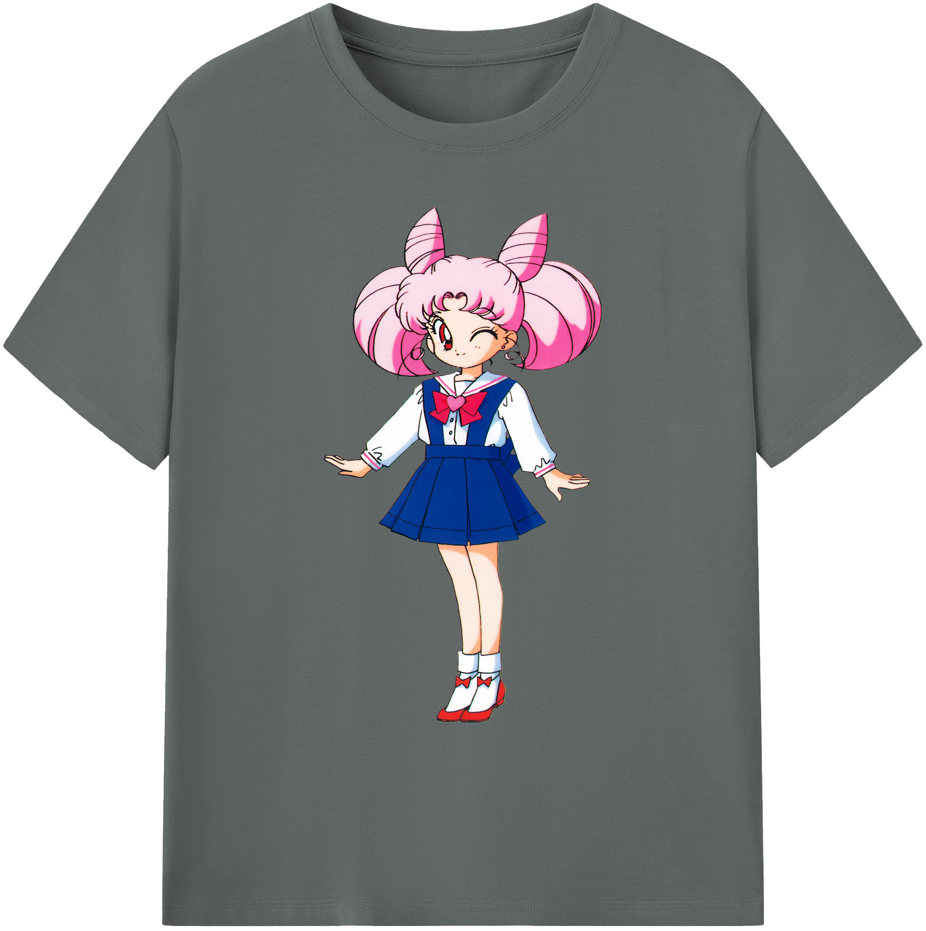（画像用） 美少女戦士セーラームーン ちびうさ Sailor Moon Chibiusa Tsukino Usagi Small Lady Serenity 綿100％ メンズ半袖Tシャツ｜肌触りやわらか＆通気性
